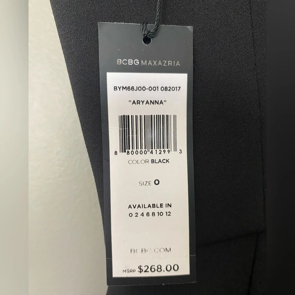 NWT BCBG MAXAZRIA Aryanna One Shoulder Little Black Dress Size 0